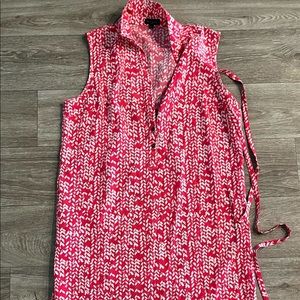 White and pink patterned dress
